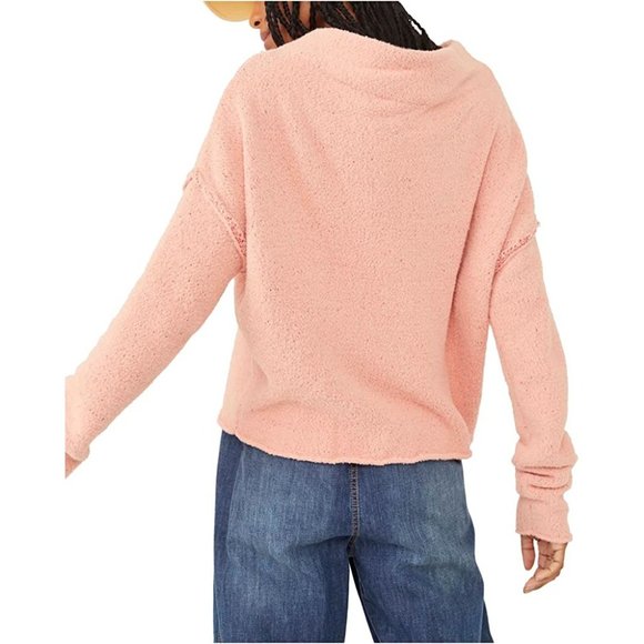 FREE PEOPLE San Vincent Funnel Neck Sweater - Cherry Peach NWT - Picture 3 of 4